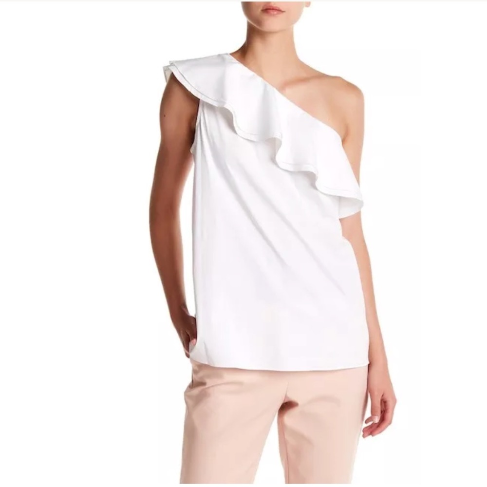 Vince Camuto Ruffle One Shoulder Blouse